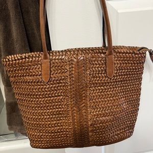 Beautiful basket weave leather tote